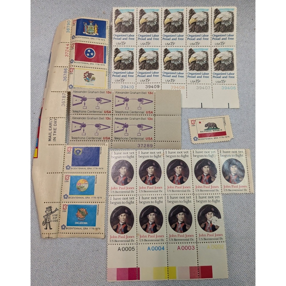 USPS Vintage Postage Stamp Lot Bicentennial Era Multi Color Excellent Mixed Set